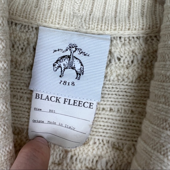 Brooks Brothers Black Fleece Cable Knit Chunky Wool Cardigan - Picture 5 of 7